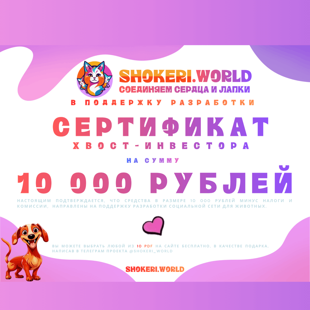 Подарочный сертификат на разработку на сумму 10000 руб